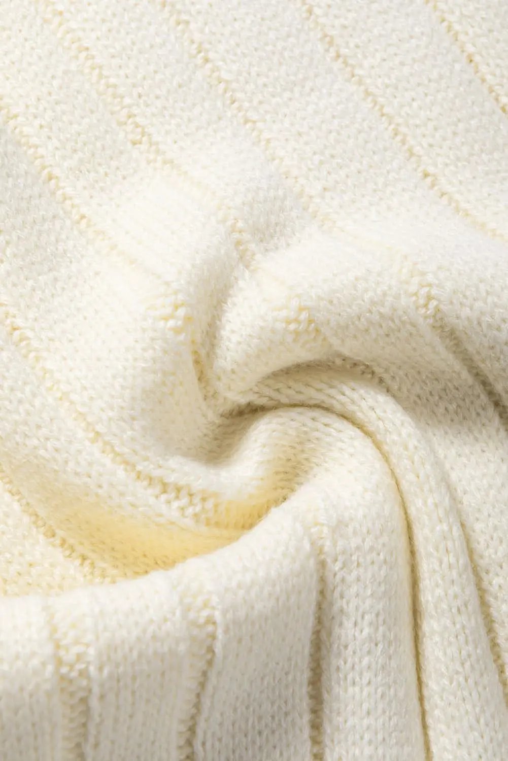 Oatmeal Cable Knit High Neck Sweater Vest - Love Salve